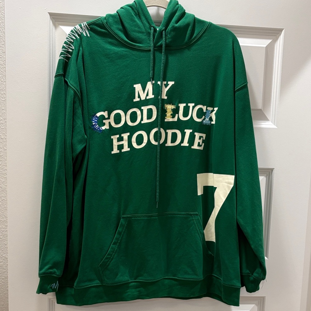Green 'My Good Luck Hoodie' Sweatshirt
